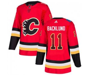 Calgary Flames #11 Mikael Backlund Authentic Red Drift Fashion Hockey Jersey