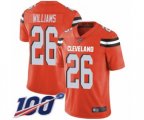 Cleveland Browns #26 Greedy Williams Orange Alternate Vapor Untouchable Limited Player 100th Season Football Jersey