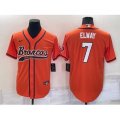 Denver Broncos #7 John Elway Orange Stitched Cool Base Nike Baseball Jersey