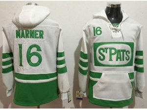 Toronto Maple Leafs #16 Mitchell Marner White Green St. Patrick\'s Day Pullover NHL Hoodie