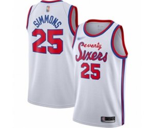 Philadelphia 76ers #25 Ben Simmons Swingman White Hardwood Classics Basketball Jersey