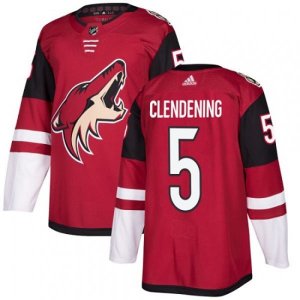 Arizona Coyotes #5 Adam Clendening Premier Burgundy Red Home NHL Jersey