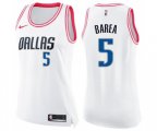 Women's Dallas Mavericks #5 Jose Juan Barea Swingman White Pink Fashion Basketball Jersey