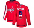 Washington Capitals #8 Alex Ovechkin Authentic Red USA Flag Fashion NHL Jersey