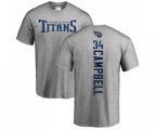 Tennessee Titans #34 Earl Campbell Ash Backer T-Shirt