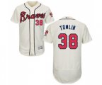 Atlanta Braves #38 Josh Tomlin Cream Alternate Flex Base Authentic Collection Baseball Jersey
