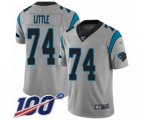 Carolina Panthers #74 Greg Little Silver Inverted Legend Limited 100th Season Football Jersey