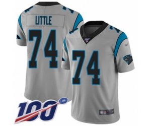Carolina Panthers #74 Greg Little Silver Inverted Legend Limited 100th Season Football Jersey