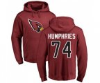 Arizona Cardinals #74 D.J. Humphries Maroon Name & Number Logo Pullover Hoodie