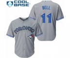 Toronto Blue Jays #11 George Bell Replica Grey Road Baseball Jersey