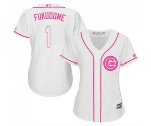Women\'s Chicago Cubs #1 Kosuke Fukudome Authentic White Fashion Baseball Jersey