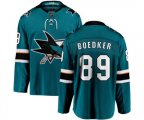 San Jose Sharks #89 Mikkel Boedker Fanatics Branded Teal Green Home Breakaway NHL Jersey