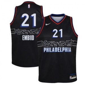 Philadelphia 76ers #21 Joel Embiid Nike Black 2020-21 Swingman Jersey