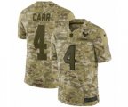 Oakland Raiders #4 Derek Carr Limited Camo 2018 Salute to Service NFL Jersey