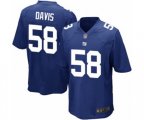 New York Giants #58 Tae Davis Game Royal Blue Team Color Football Jersey