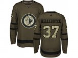 Winnipeg Jets #37 Connor Hellebuyck Green Salute to Service Stitched NHL Jersey