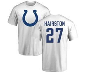 Indianapolis Colts #27 Nate Hairston White Name & Number Logo T-Shirt