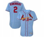 St. Louis Cardinals #2 Red Schoendienst Light Blue Alternate Flex Base Authentic Collection Baseball Jersey