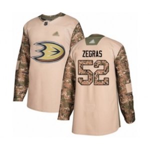 Anaheim Ducks #52 Trevor Zegras Authentic Camo Veterans Day Practice Hockey Jersey