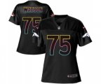 Women Denver Broncos #75 Menelik Watson Game Black Fashion Football Jersey