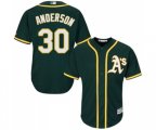 Oakland Athletics #30 Brett Anderson Replica Green Alternate 1 Cool Base Baseball Jersey