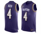 Baltimore Ravens #4 Sam Koch Limited Purple Player Name & Number Tank Top Football Jersey