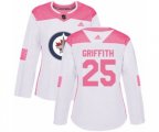 Women Winnipeg Jets #25 Seth Griffith Authentic White Pink Fashion NHL Jersey