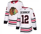 Chicago Blackhawks #12 Alex DeBrincat Authentic White Away NHL Jersey