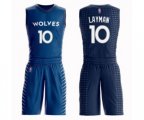 Minnesota Timberwolves #10 Jake Layman Swingman Blue Basketball Suit Jersey