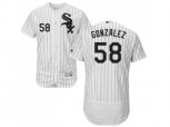 Chicago White Sox #58 Miguel Gonzalez White(Black Strip) Flexbase Authentic Collection Stitched MLB Jerseys