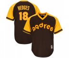 San Diego Padres #18 Austin Hedges Replica Brown Alternate Cooperstown Cool Base Baseball Jersey