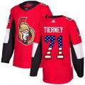 Ottawa Senators #71 Chris Tierney Authentic Red USA Flag Fashion NHL Jersey
