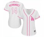 Women's Los Angeles Dodgers #14 Enrique Hernandez Authentic White Fashion Cool Base Baseball Jersey