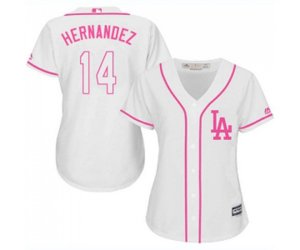 Women\'s Los Angeles Dodgers #14 Enrique Hernandez Authentic White Fashion Cool Base Baseball Jersey
