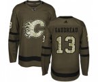 Calgary Flames #13 Johnny Gaudreau Authentic Green Salute to Service Hockey Jersey