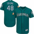 Seattle Mariners #48 Alex Colome Teal Green Alternate Flex Base Authentic Collection MLB Jersey