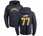 Los Angeles Chargers #77 Forrest Lamp Navy Blue Name & Number Logo Pullover Hoodie