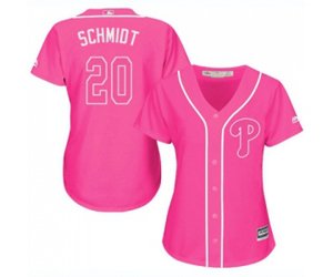 Women\'s Philadelphia Phillies #20 Mike Schmidt Authentic Pink Fashion Cool Base Baseball Jersey