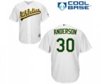 Oakland Athletics #30 Brett Anderson Replica White Home Cool Base Baseball Jersey