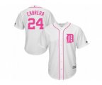 Detroit Tigers #24 Miguel Cabrera White Home 2016 Mother Day Cool Base Jersey