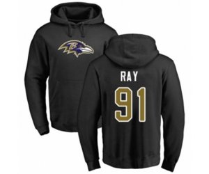 Baltimore Ravens #91 Shane Ray Black Name & Number Logo Pullover Hoodie