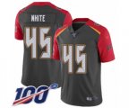 Tampa Bay Buccaneers #45 Devin White Limited Gray Inverted Legend 100th Season Football Jersey