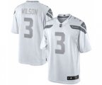 Seattle Seahawks #3 Russell Wilson Limited White Platinum Football Jersey