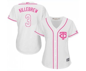 Women\'s Minnesota Twins #3 Harmon Killebrew Replica White Fashion Cool Base Baseball Jersey