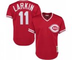 Cincinnati Reds #11 Barry Larkin Authentic Red Throwback Baseball Jersey