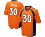 Denver Broncos #30 Phillip Lindsay Game Orange Team Color Football Jersey