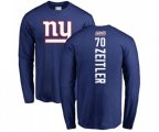 New York Giants #70 Kevin Zeitler Royal Blue Backer Long Sleeve T-Shirt