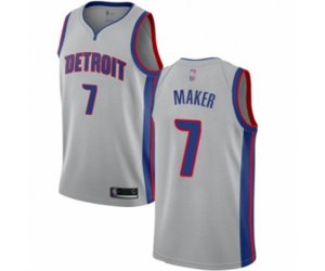 Detroit Pistons #7 Thon Maker Authentic Silver Basketball Jersey Statement Edition