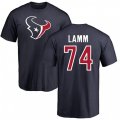 Houston Texans #74 Kendall Lamm Navy Blue Name & Number Logo T-Shirt