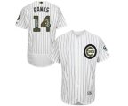 Majestic Chicago Cubs #14 Ernie Banks Authentic White 2016 Memorial Day Fashion Flex Base MLB Jersey